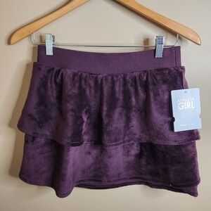 Athleta Girl Feelin Great Skirt Purple Plush Tiered Ruffle XL 14 NWT
